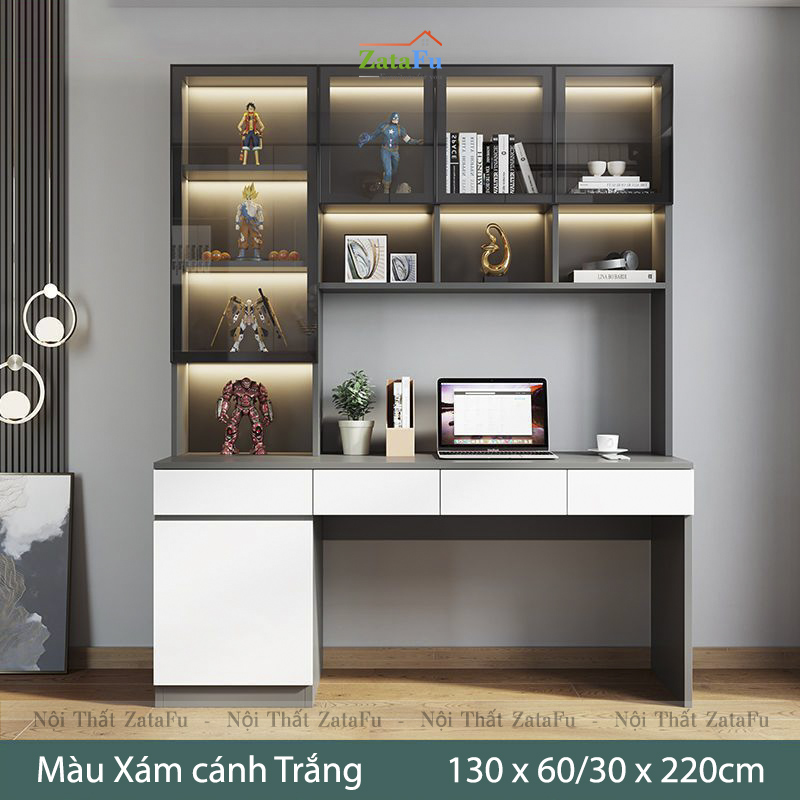 Bàn Làm Việc Đôi 2 Người Kèm Kệ Tủ Lớn BLV-110