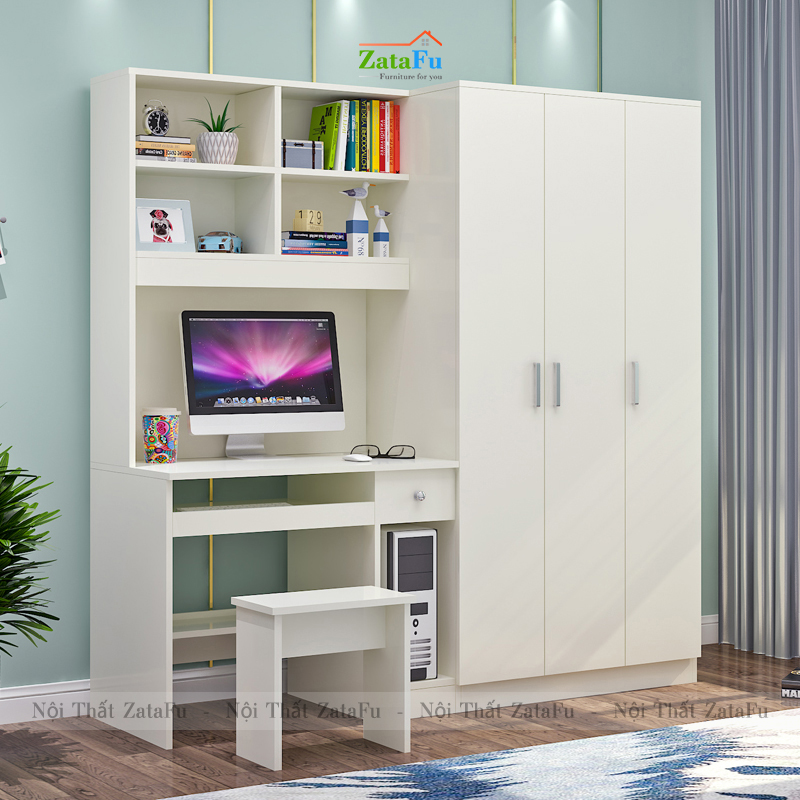 Bàn học bàn làm việc kết hợp tủ quần áo BLV-81
