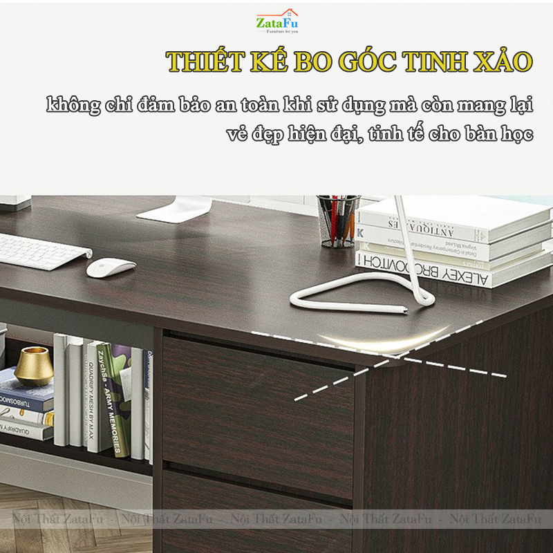 Bàn Học Bàn Làm Việc 3 Ngăn Kéo Chân Sắt Sơn Tĩnh Điện BLV-145 zatafu