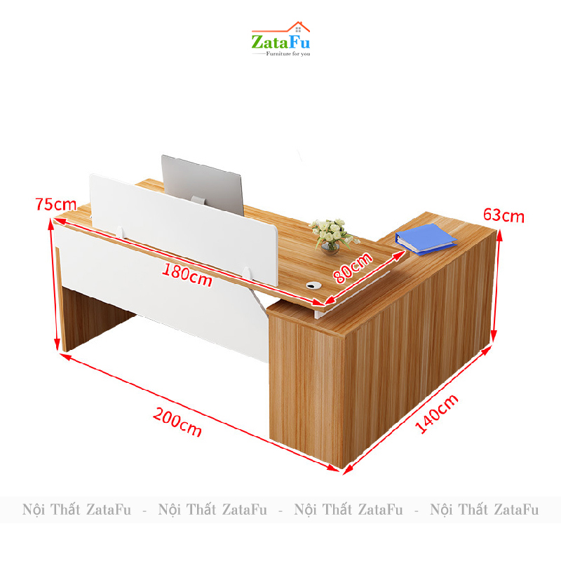 Bàn làm việc, bàn văn phòng chữ L đơn giản BLV-77