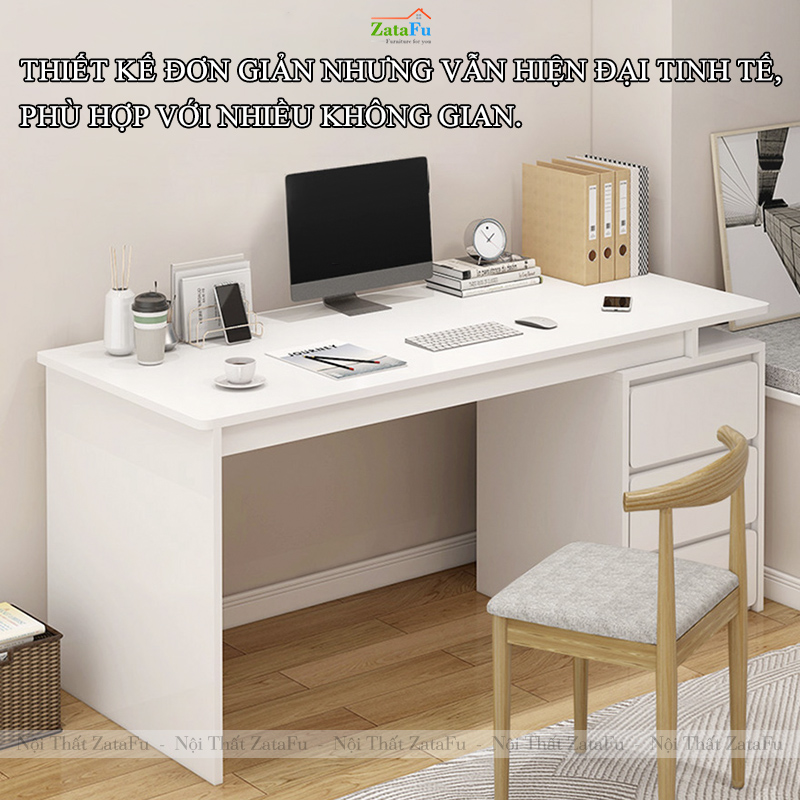 Bàn Học Bàn Làm Việc 3 Ngăn Tủ Thiết Kế Hiện Đại Gỗ MDF BLV-147 ZataFu