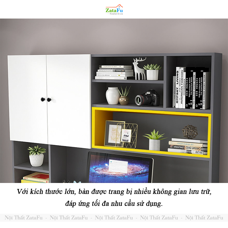 Bàn Làm Việc Gỗ Công Nghiệp MDF Có Ngăn Kéo Bàn Phím Hiện Đại BLV-157 ZataFu