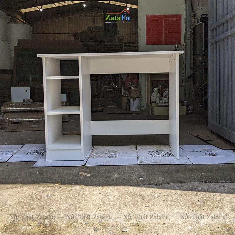 Bàn Làm Việc Gỗ Giá Rẻ Kèm Kệ Sách BLV-36 ZataFu