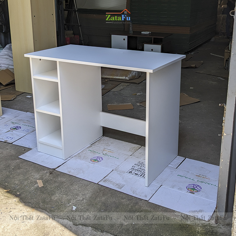 Bàn Làm Việc Gỗ Giá Rẻ Kèm Kệ Sách BLV-36 ZataFu