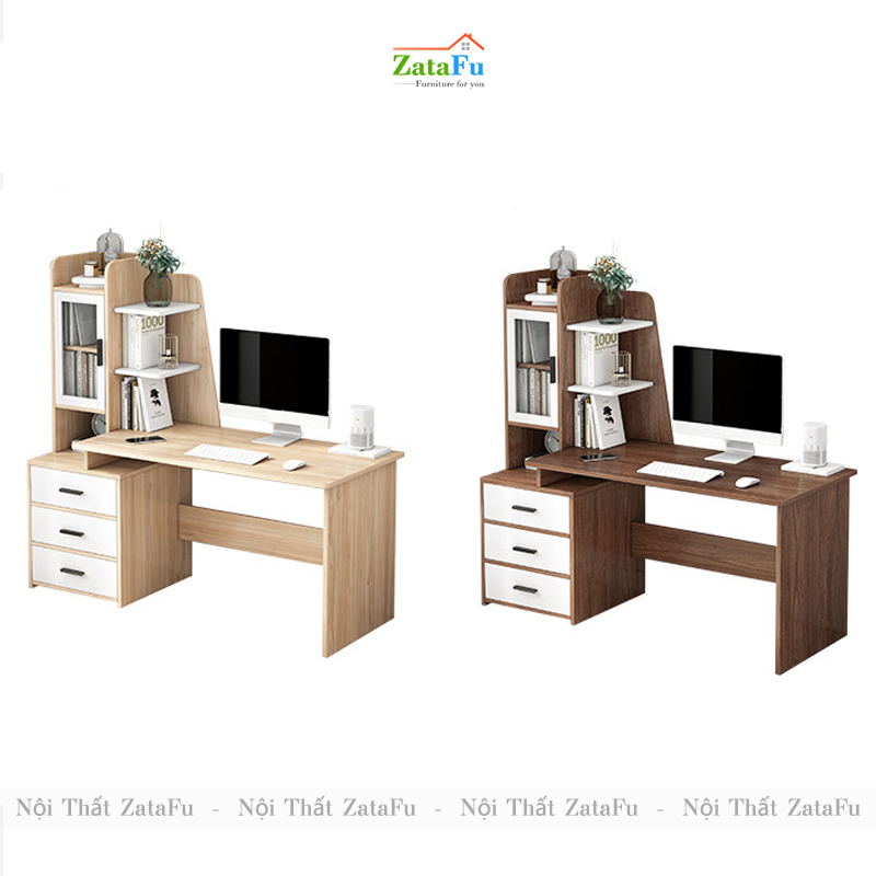 Bàn học bàn làm việc liền kệ sách độc đáo BLV-60