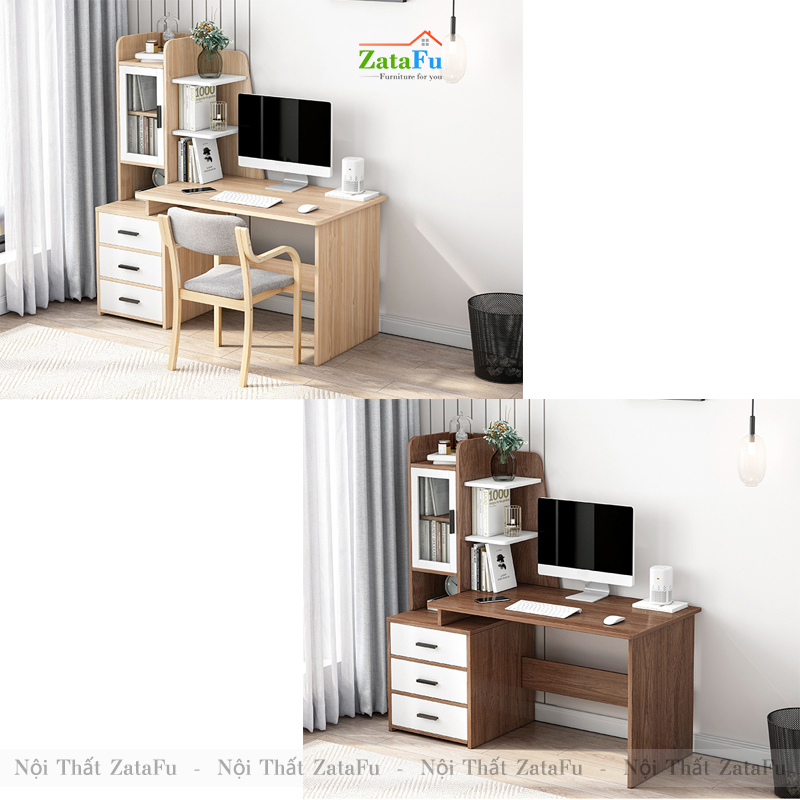 Bàn học bàn làm việc liền kệ sách độc đáo BLV-60