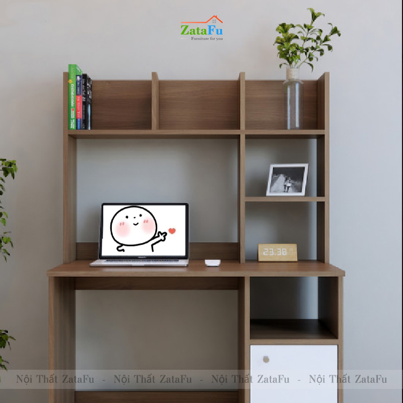 Bàn học bàn làm việc liền kệ sách BLV-35