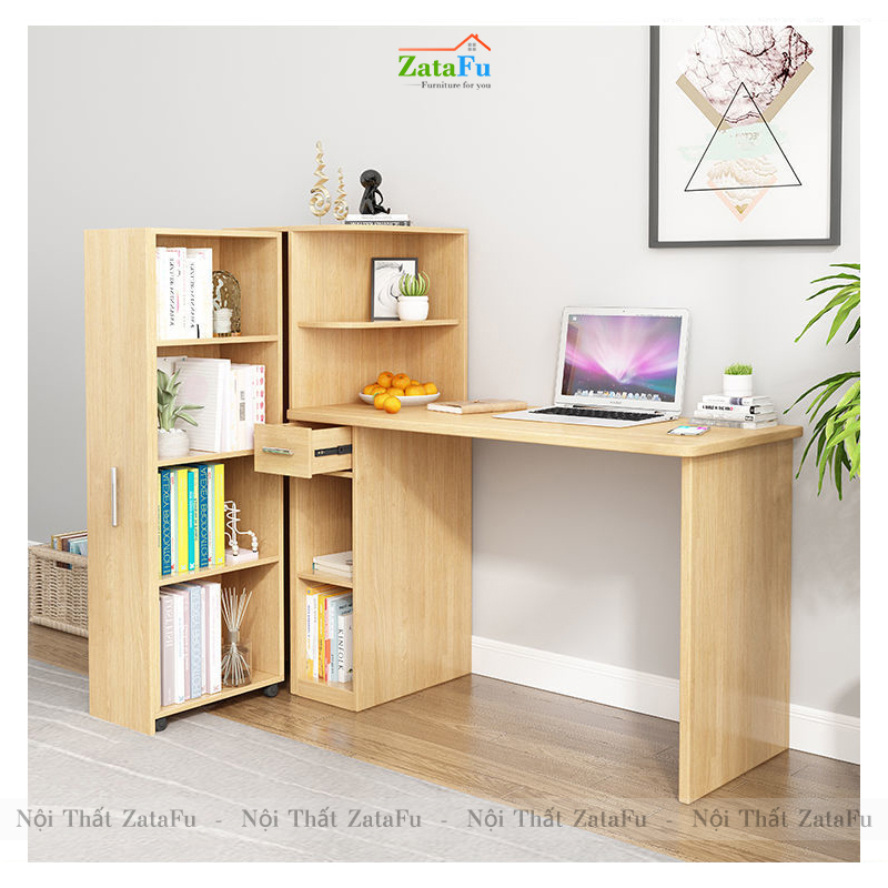 Bàn học bàn làm việc tích hợp kệ sách kéo BLV-61