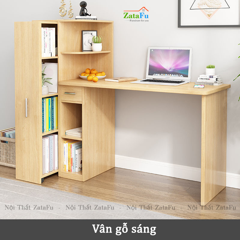 Bàn học bàn làm việc tích hợp kệ sách kéo BLV-61