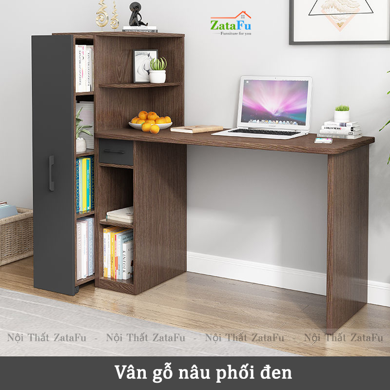 Bàn học bàn làm việc tích hợp kệ sách kéo BLV-61