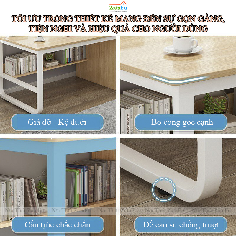 Bàn Học Bàn Làm Việc Gỗ MDF Kết Hợp Khung Sắt Sơn Tĩnh Điện BLV-153 ZataFu