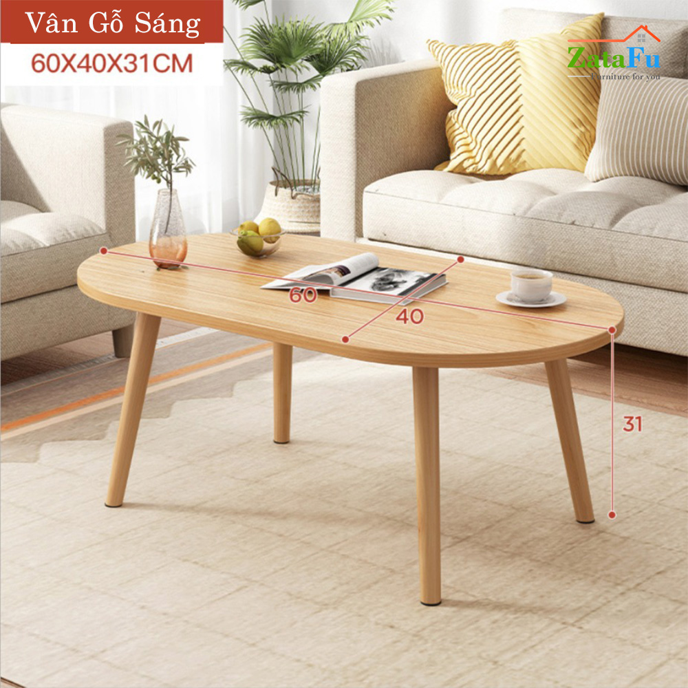 Bàn trà hình trứng chân gỗ ngồi bệt BSF-06