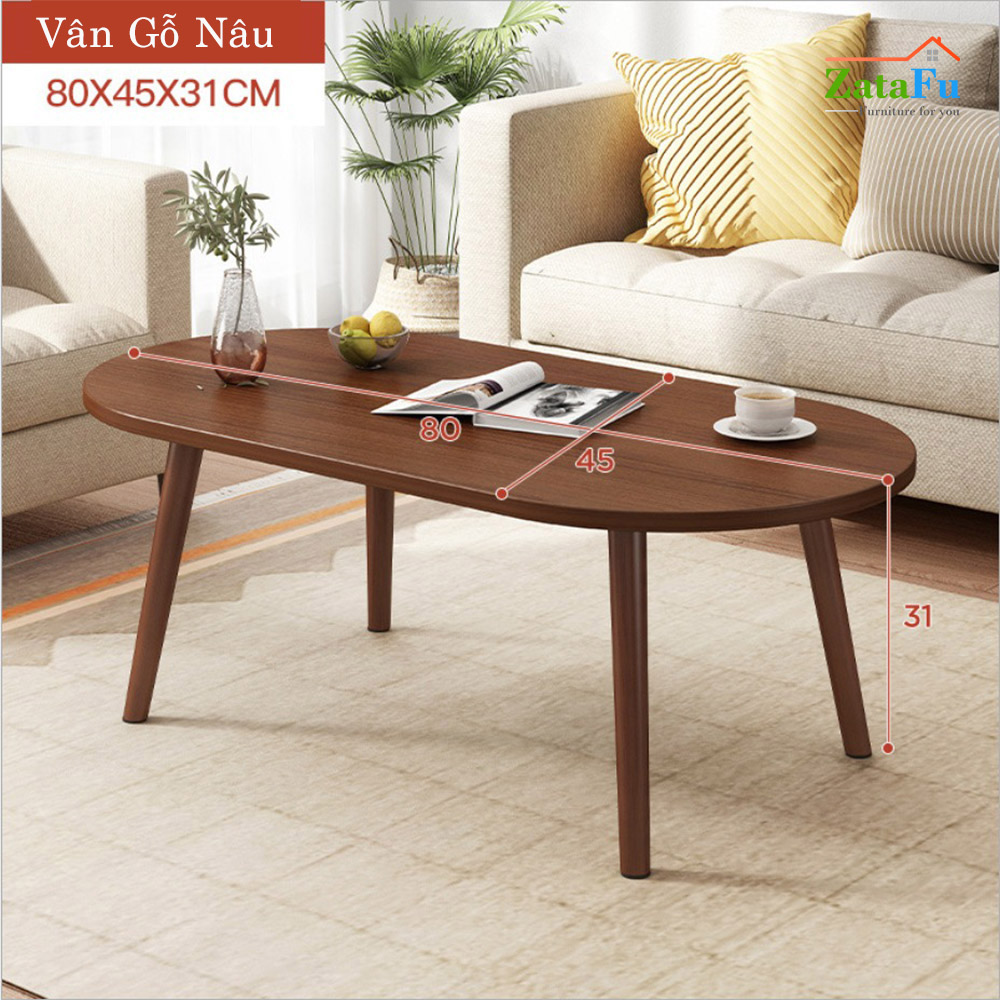 Bàn trà hình trứng chân gỗ ngồi bệt BSF-06
