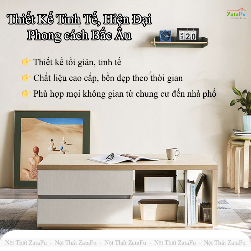 Bàn Trà Sofa Phòng Khách Hiện Đại Mang Phong Cách Bắc Âu BSF-36 ZataFu