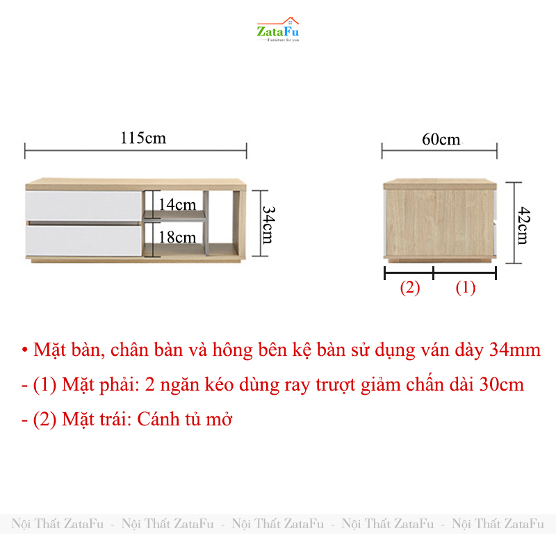 Bàn Trà Sofa Phòng Khách Hiện Đại Mang Phong Cách Bắc Âu BSF-36 ZataFu
