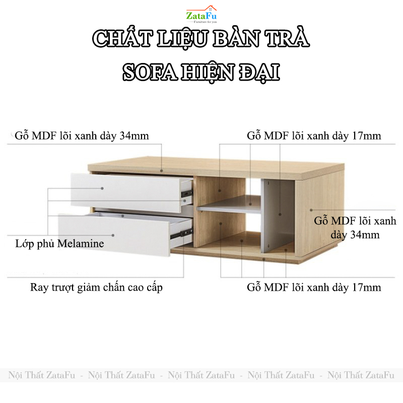 Bàn Trà Sofa Phòng Khách Hiện Đại Mang Phong Cách Bắc Âu BSF-36 ZataFu