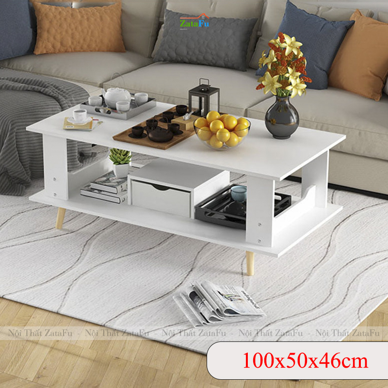 Bàn Trà Sofa Phòng Khách Thiết Kế Đơn Giản Gỗ MDF BSF-37 ZataFu