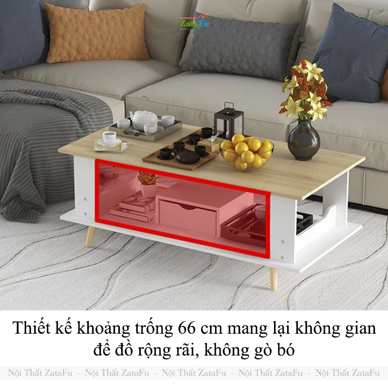 Bàn Trà Sofa Phòng Khách Thiết Kế Đơn Giản Gỗ MDF BSF-37 ZataFu