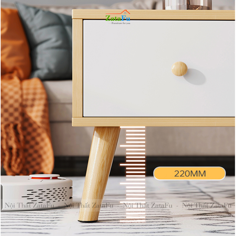 Bàn sofa chân gỗ với 4 hộc tủ kéo thiết kế đơn giản BSF-09
