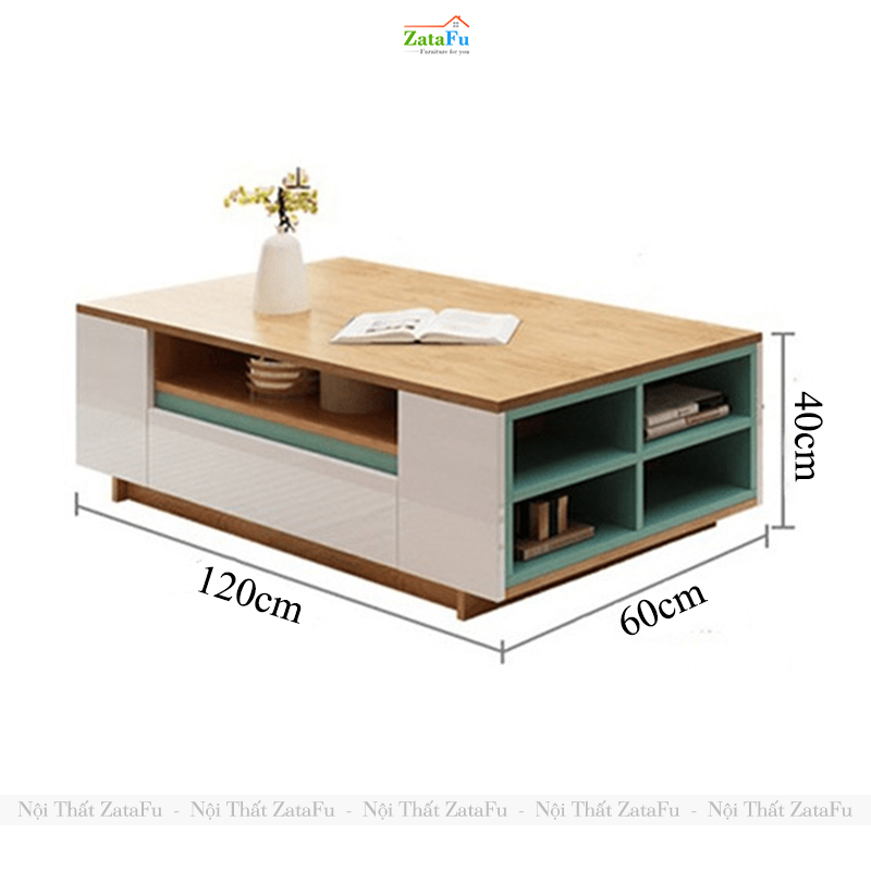 Bàn Trà Sofa Phòng Khách Hiện Đại Gỗ MDF Xanh Chống Ẩm BSF-38 ZataFu