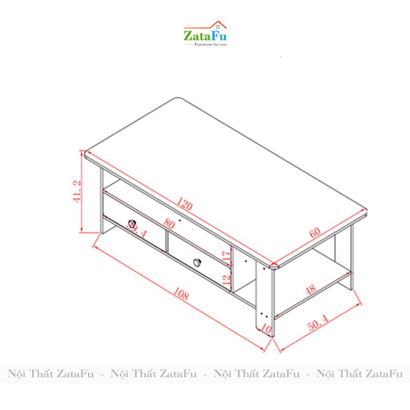 Bàn sofa giá rẻ thiết kế 4 ngăn kéo BSF-18