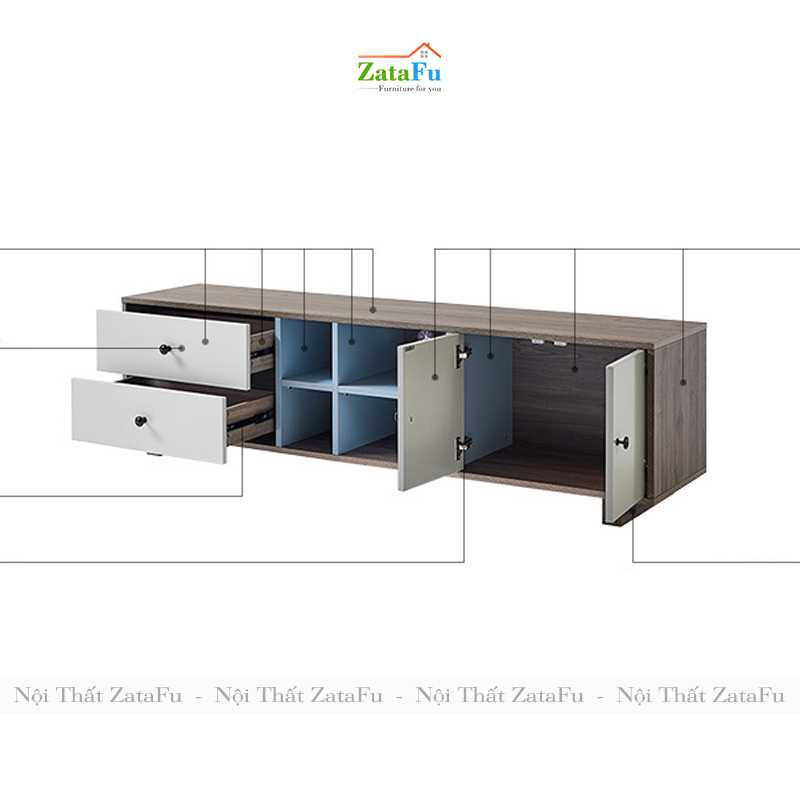 Kệ tivi phòng khách phong cách năng động KTV-09