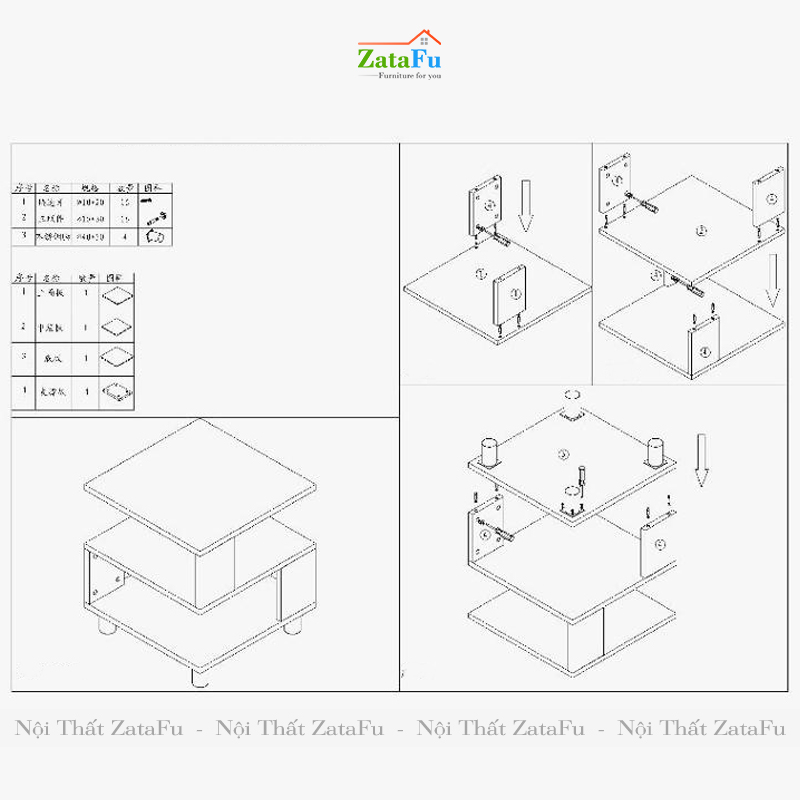 Bàn sofa bàn để đầu giường chân inox BSF-10