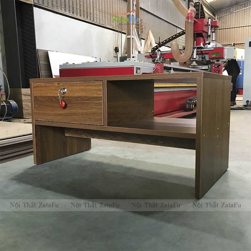Bàn học, bàn làm việc ngồi bệt 1 ngăn kéo có khóa BLV-43