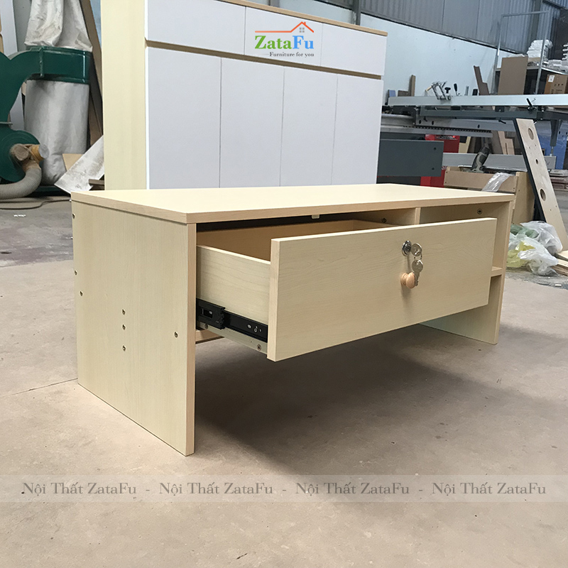 Bàn học, bàn làm việc ngồi bệt 1 ngăn kéo có khóa BLV-43