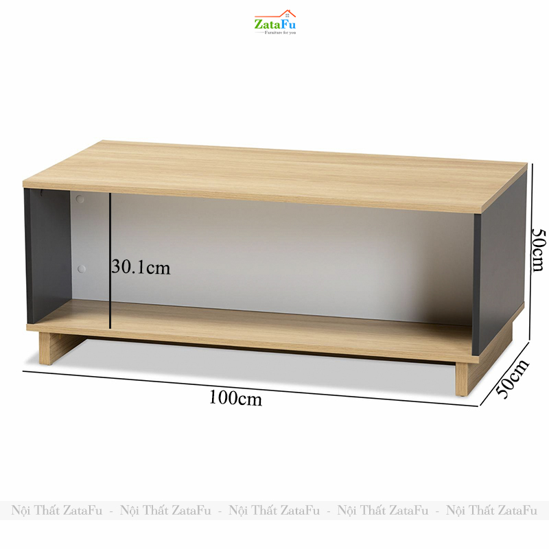 Bàn Trà SoFa Phòng Khách Gỗ Công Nghiệp MDF Phủ Melamine Lõi Xanh Chống Ẩm BSF-39 ZataFu