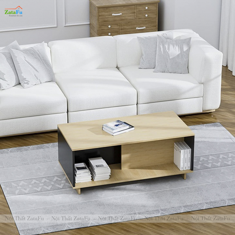 Bàn Trà SoFa Phòng Khách Thiết Kế Đơn Giản Gỗ MDF Lõi Xanh BSF-40 ZataFu