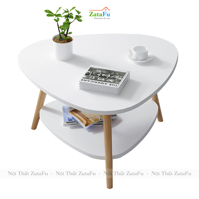 Bàn trà sofa hình tam giác chân gỗ BSF-20
