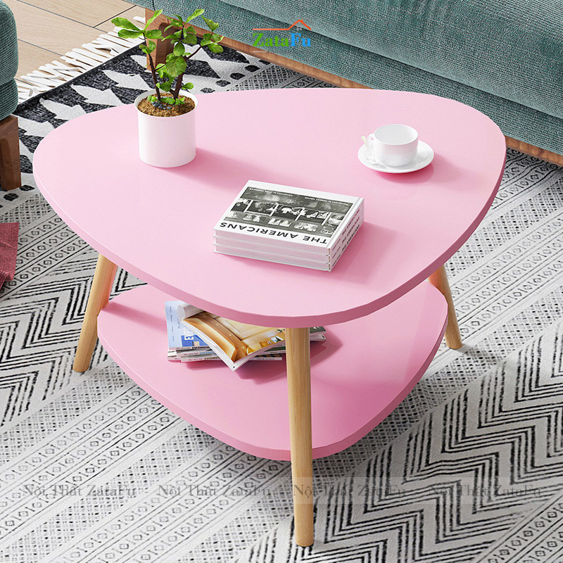 Bàn trà sofa hình tam giác chân gỗ BSF-20