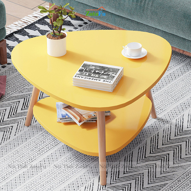 Bàn trà sofa hình tam giác chân gỗ BSF-20
