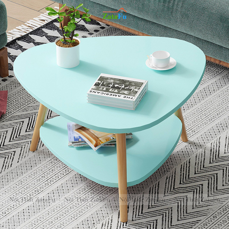 Bàn trà sofa hình tam giác chân gỗ BSF-20