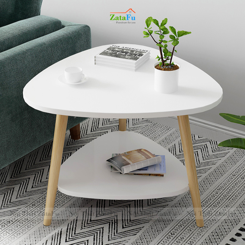 Bàn trà sofa hình tam giác chân gỗ BSF-20