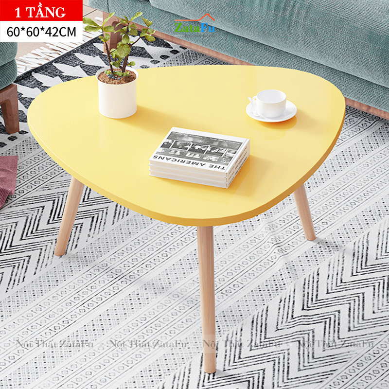 Bàn trà sofa hình tam giác chân gỗ BSF-20