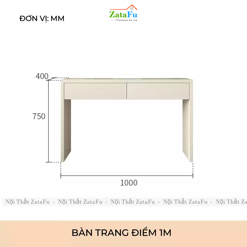 Bàn Trang Điểm Gỗ MDF Mamg Phong Cách Tối Giản BTD-37 ZataFu