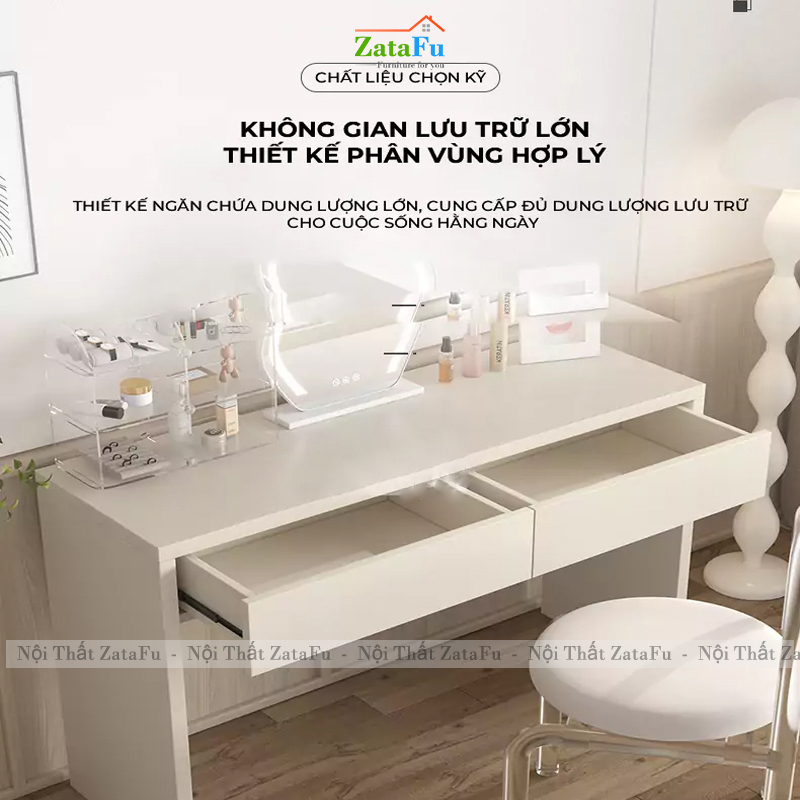 Bàn Trang Điểm Gỗ MDF Mamg Phong Cách Tối Giản BTD-37 ZataFu