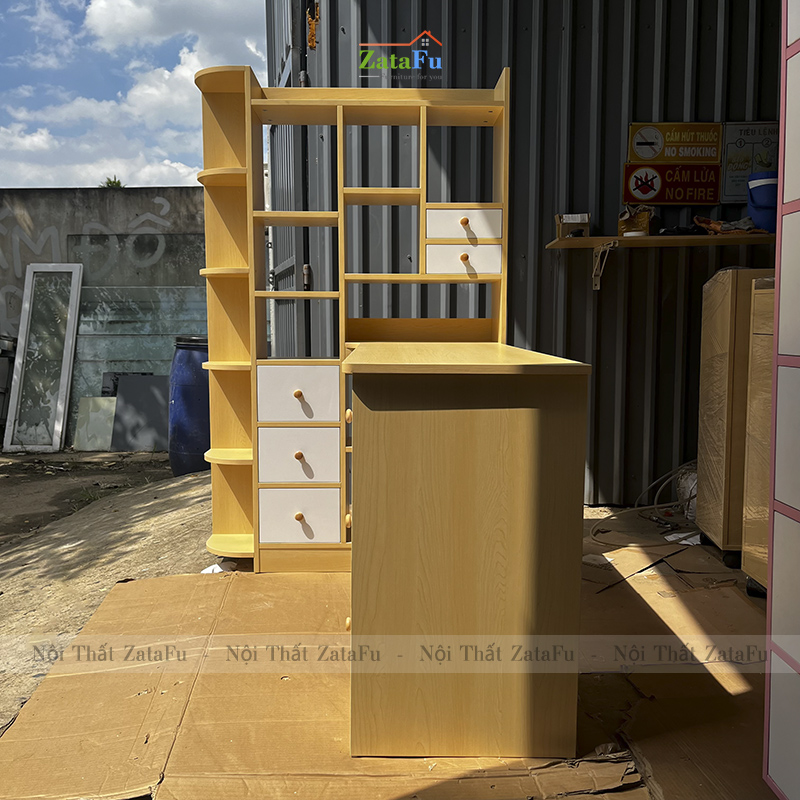 Bàn làm việc, bàn vi tính đi liền kệ sách BLV-52