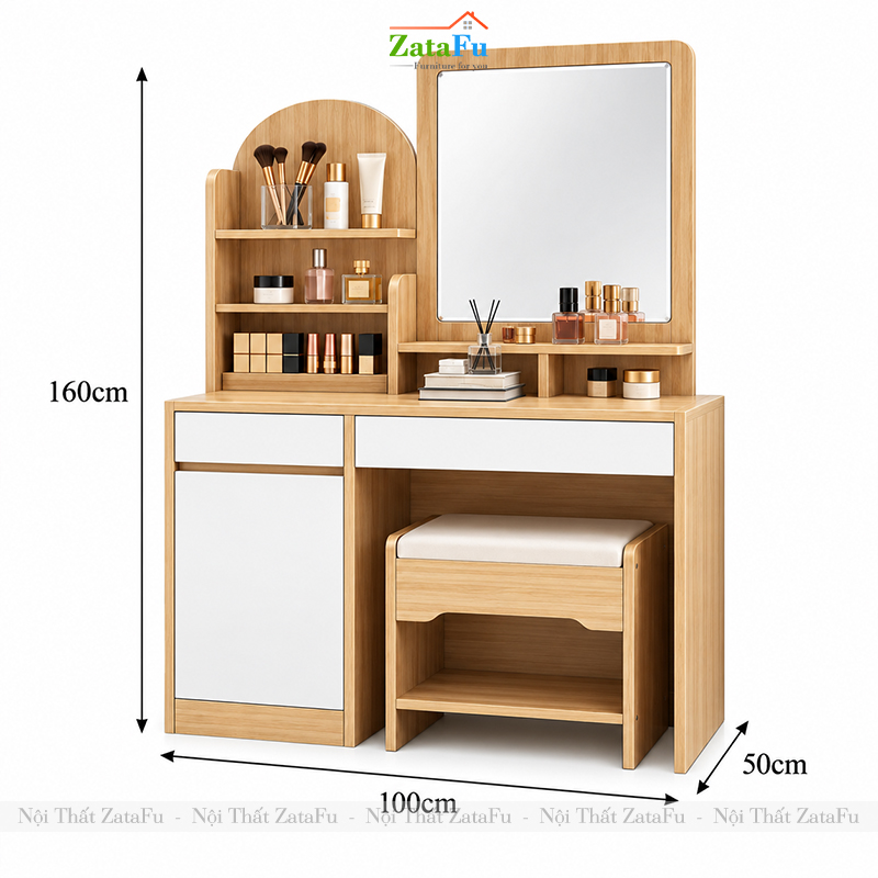 Bàn Trang Điểm Thiết Kế Đơn Giản Phong Cách Bắc Âu Có Kèm Ghế BTD-32 ZataFu