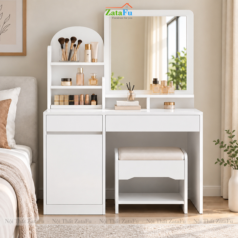 Bàn Trang Điểm Thiết Kế Đơn Giản Phong Cách Bắc Âu Có Kèm Ghế BTD-32 ZataFu