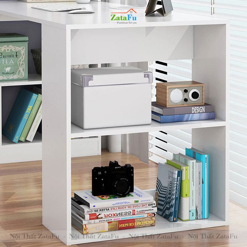 Bàn học làm việc gỗ có kệ sách giá rẻ BLV-25