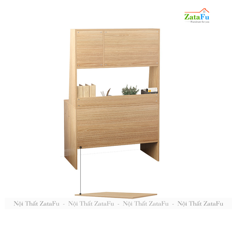 Bàn làm việc vi tính lắp ráp có kệ sách BLV-23