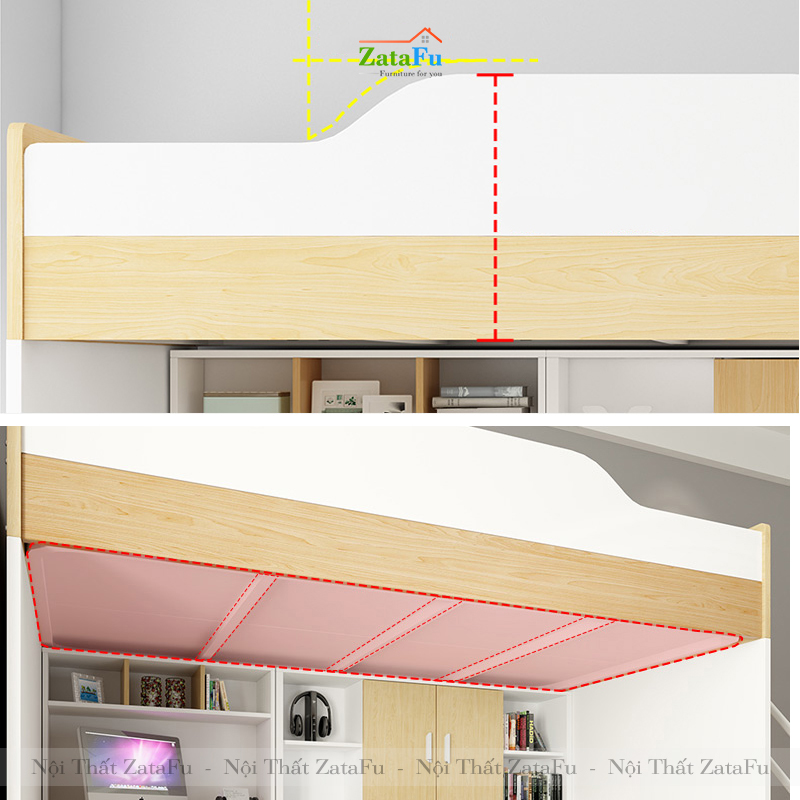 Giường tầng 2-3 người hiện đại kèm tủ kệ trang trí GG-09