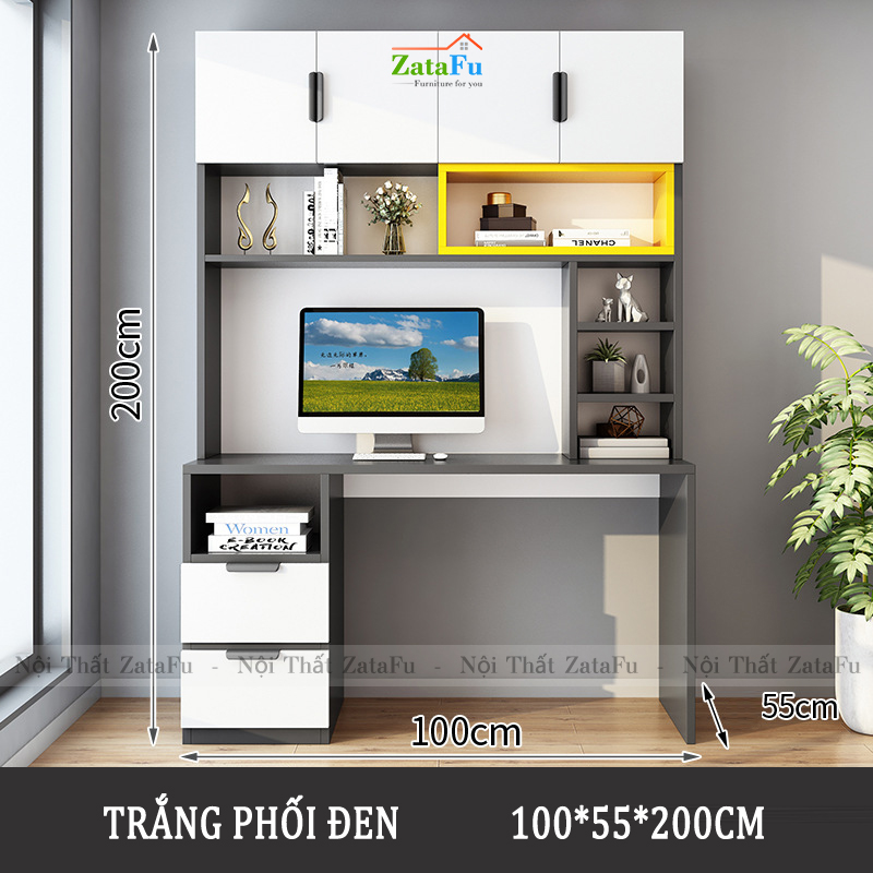 Bàn làm việc tủ trang trí kết hợp hoặc tách rời BLV-54