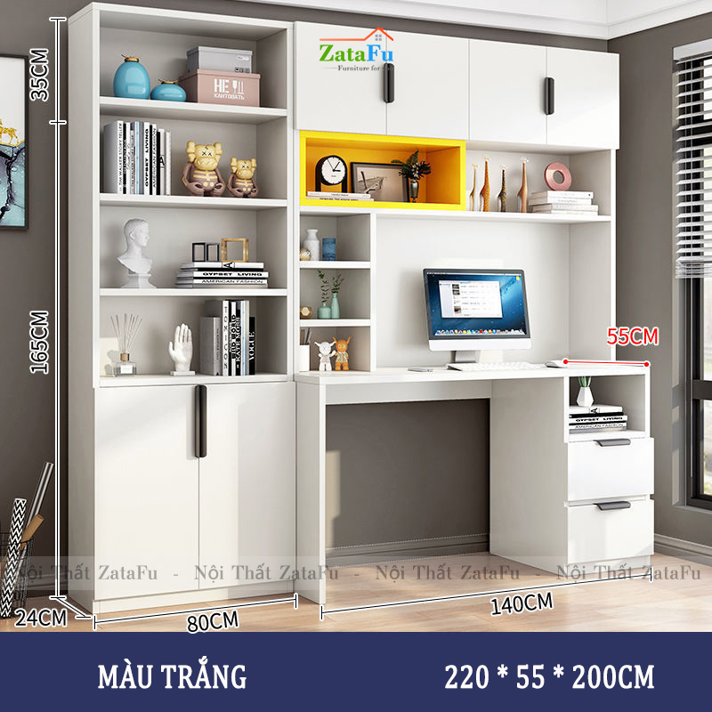 Bàn làm việc tủ trang trí kết hợp hoặc tách rời BLV-54