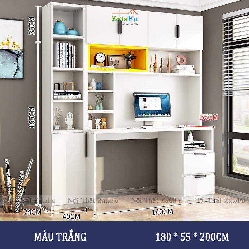Bàn làm việc tủ trang trí kết hợp hoặc tách rời BLV-54