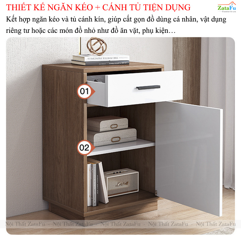 Combo Bàn Trà Sofa, Kệ Tủ Tivi Phòng Khách Thiết Kế Hiện Đại Gỗ MDF BSF-42 ZataFu