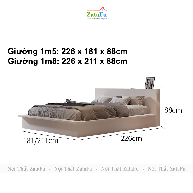 Giường ngủ gỗ công nghiệp cho không gian sang trọng GG-35